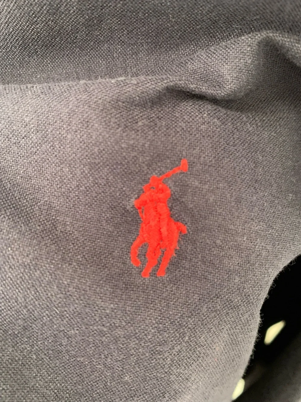 Ralph Lauren 100 % cotton Navy Button-Down long sleeve Shirt with Red Pony Logo - Picture 3 of 8